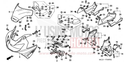 PANNEAU SUPERIEUR (CBR900RRY,1/RE1) CBR900RR1 de 2001